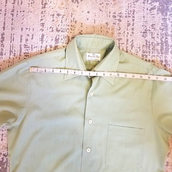Vintage Permanent Press Green Button Down Collar Shirt - Picture 7 of 15